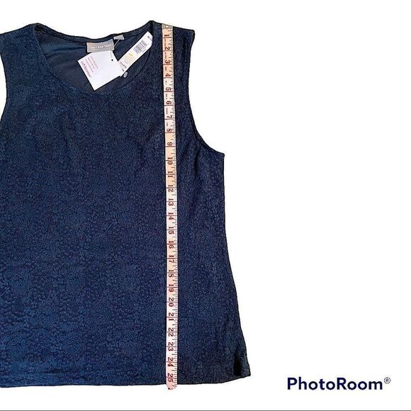 Black Lace Double Layered Slouchy Tank - NWT Croft and Barrow - Picture 5 of 9